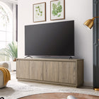 Hudson&Canal Presque TV Stand for TV's up to 75" - Antiqued Grey Oak-Features easy assembly
