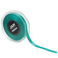 JAM Paper Double Faced Satin Ribbon - 3/8" W x 25 yd. - Teal Blue-Colour: Teal Blue