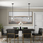 Hudson&Canal - Suspension double couche Sondre de 20 cm de large avec abat-jour en verre - Bronze noirci/lait blanc/transparent-Nettoyer avec un chiffon doux et sec, sans produits chimiques agressifs ni produits de nettoyage abrasifs
