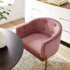 Modway Savour Tufted Performance Velvet Accent Chairs - Dusty Rose - 2 Pack-Gold Stainless Steel Legs