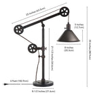 Hudson&Canal - Lampe de table Descartes 74 cm de haut avec système à poulie et abat-jour en métal - Bronze noirci/Bronze noirci-Nettoyer avec un chiffon doux et sec, sans produits chimiques agressifs ni produits de nettoyage abrasifs
