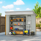 Outsunny 7' x 4' Outdoor Storage Shed - Yellow-Double sliding door for easy access in and out
