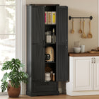 HOMCOM 71" H Pantry Cabinet with 2 Doors - Black-Classic barn doors and vintage handles add timeless country charm 