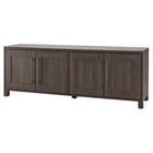 Hudson&Canal - Meuble TV Chabot pour téléviseurs jusqu'à 75" - Alder Brown-Le dessus a une capacité de poids de 75 lb, les étagères inférieures peuvent supporter 25 lb chacune