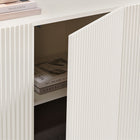 Modway Dahlia 55.5" Fluted and Scalloped Sideboard Storage Cabinet - White-Waterfall Edge Frame