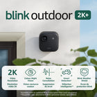 Blink Outdoor 2K+ Wireless smart security 1-camera system - Black-Color night vision — Don’t miss a detail, even in low light. Blink Outdoor 2K+ automatically enhances dark areas so you can view crisp, clear footage of faces, colors, and activity — day or night. Experience around-the-clock peace of mind