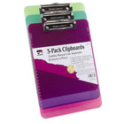 Charles Leonard - Presse-papiers en plastique avec clip à profil bas, lettre, couleurs fluo translucides assorties, paquet de 3-Les presse-papiers sont fabriqués en plastique moulé par injection solide et durable et présentent des bords lisses.
