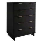 Manhattan Comfort Granville Modern Chest and Double Dresser Set - Black-Open Contemporary Mop Base Side Legs. Adding Seamless Fashion Design and Durability.