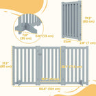 PawHut 3-Panel Foldable Dog Gate with Feet - Grey-Flexible panels which can be arranged in different ways 