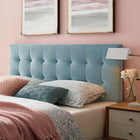 Modway Lily Biscuit Tufted Performance Velvet Queen Headboard - Light Blue-Durable Stain-Resistant Fabric