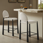 Modway Hayley Upholstered Fabric Counter Stool - Black Cream-OEKO-TEX STANDARD 100 Certified Upholstery