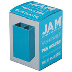 JAM Paper Plastic Pen Holder - Blue-A Perfect way to keep all your pens, pencils, and office supplies organized at your desk whether in school, at the office, at home, or on the go!