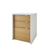 Nexera Multi-Purpose Storage Office Storage And Filling Cabinet - White/Natural Maple-2 catch-all drawers on metal slides