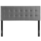 Modway Lily Biscuit Tufted Performance Velvet Queen Headboard - Grey-Height Adjustable from 45" - 52.5"