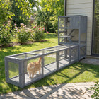 PawHut Wooden Outdoor Cat Tunnel Toy with Multiple Entrances - Cat Tube-Allows an L shape, expansion from the left and right, or even a cat tent or a catio at the end