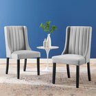 Modway Renew Parsons Performance Velvet Dining Side Chairs - Light Grey - 2 Pack-Set of Two