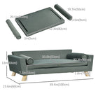 PawHut Modern Dog Sofa with Removable Pillow - Grey-Backrest and armrests for a sense of security 