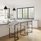 Manhattan Comfort - Augusta tabouret de bar moderne 22,8" en similicuir rembourré - gris clair - lot de 3-Recouvert d’un magnifique similicuir avec rembourrage rempli de mousse haute densité