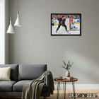 Connor Mcdavid Edmonton Oilers vs Los Angeles Kings - Framed Canvas - 31" x 22"-Ready to hang - arrives fully assembled