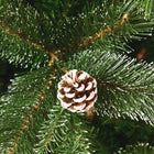 HOMCOM 7' Snow-Flocked Artificial Christmas Pine Tree with Pinecones - Green-Base is detachable and foldable for easy storage 