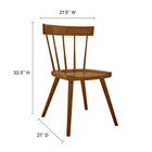 Modway Sutter Wood Dining Side Chair - Walnut - 2 Pack-Spindle Detail