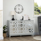 HOMCOM 47.2" L Mirrored Sideboard Buffet Cabinet - Gray-Two 2-tier cabinet for accessories and utensils