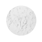 Modway Lippa 36" Round Faux Marble Dining Table - White-Assembly Required