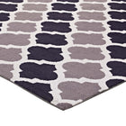 Modway Lida Moroccan Trellis Area Rug - 5 ft W x 8 ft L - Charcoal/Black-Gripping Jute Fabric Underside