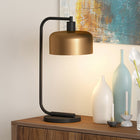 Hudson&Canal - Lampe de table Cadmus de 52,7 cm de haut avec abat-jour en métal - Bronze noirci/laiton/laiton-Nettoyer avec un chiffon doux et sec, sans produits chimiques agressifs ni produits de nettoyage abrasifs