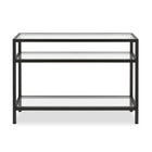 Hudson&Canal Sivil 42"W Console Table - Blackened Bronze-Features a tempered glass top and shelves