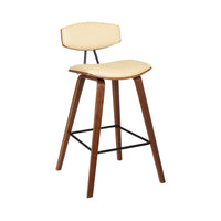 Armen Living - Fox Tabouret de Bar Moderne Mi-Siècle de 65 cm de Hauteur de Comptoir en Similicuir Crème et Bois Noyer-Que vous ayez un îlot de cuisine, une table de bar, une table haute ou une péninsule, nous avons la hauteur idéale pour répondre à vos besoins. Nos tabourets de bar offrent une hauteur d’assise confortable de 72 cm (28.5"), tandis que nos tabourets de comptoir vous maintiennent à une hauteur pratique de 65 cm (25.5").