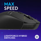 Logitech G309 LIGHTSPEED Wireless Lightweight Gaming Mouse - Black-Min Weight: Logitech G309 LIGHTSPEED is a lightweight gaming mouse that weighs just 86 g with the included AA battery or 68 g (battery-free) with use of POWERPLAY wireless charging system