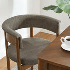 Modway Clea Curved Upholstered Dining Chairs - Taupe - 2 Pack-Round Seat