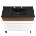 Modway Render 36" Bathroom Vanity - White/Walnut/Black-8