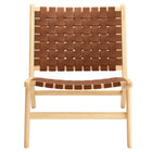 Modway - Saoirse Cuir Fauteuil lounge d’accent en bois - Brun naturel-7
