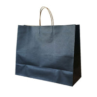 Wamaco Colour Kraft Shopper Bags - 16" x 6" x 13" - Black - 100 Pack-Kraft colour shoppers