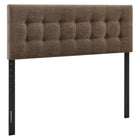 Modway - Emily Tissu tapis Tête de lit pleine grandeur, Moka-Tissu de type lin haut de gamme