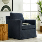 Modway - Serene Revêtement en tissu Fauteuil pivotant - Bleu ardoise-Housse et housses de coussin lavables