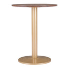Zuo Alto Bistro Table - Brown/Gold-Faux Wood MDF round shape tabletop