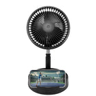 Royal Sovereign - Ventilateur de bureau/de sol 2-en-1 rechargeable avec fixation et 4 vitesses-Le support télescopique permet d'atteindre une hauteur de ventilateur de 39 po.