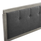 Modway Draper Tufted Fabric and Wood Queen Headboard - Grey Charcoal-Dense Foam Padding