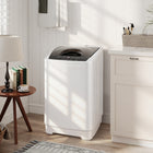 HOMCOM 1.3 cu ft Portable Full Automatic Washing Machine - White-Its powerful yet quiet motor ensures a thorough wash without disturbing you