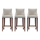 Manhattan Comfort Shubert 22.64" Modern Leatherette Upholstered Barstool - Light Grey - 3 Pack-Modern Barstool with Backseat Perfect for Bar and Kitchen Use. Set of 3