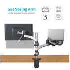 ShoppingAll Fully Adjustable Dual Monitor Stand Arm Mount and Laptop Trad Adapter - White-Swivel +/-90 degrees in either direction