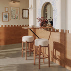 Zuo Nade Barstool - Beige/Walnut - Set of 2-Assembly required