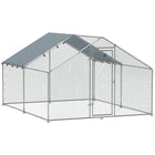 PawHut 75" H Outdoor Metal Chicken Coop with Cover and Lockable Door-Chicken run with a 110 sq.ft. (10.2 m²) area accommodates 10 to 15 hens for plenty of space 