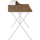 Modway Bin 47" Office Desk - Walnut-Wood-grain patterned melamine top
