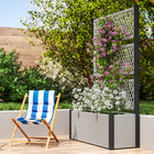 Outsunny - Jardinière d’extérieur en osier avec treillis, gris mélangé-Osier tressé à la main ajoutant une touche sophistiquée à votre jardin