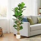 HOMCOM 5' Faux Fiddle Leaf Fig Tree - Green-Enjoy evergreen beauty all year with absolutely zero maintenance or watering needed 