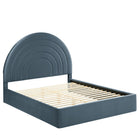 Modway Solana Arched Performance Velvet Full Platform Bed - Cadet Blue-Stain-Resistant Performance Velvet Upholstery